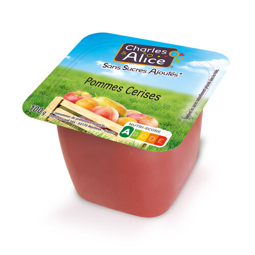 Purée pommes cerises barquette de 100g