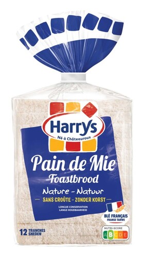 Pain de mie sans croûte dimension 12 x 12 cm