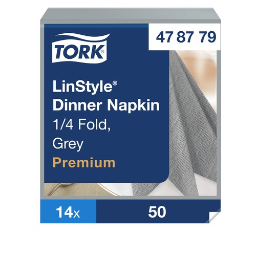 Serviettes linstyle prémium gris 39x39 