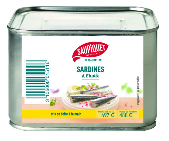 Sardine à l'huile de tournesol boite 4/4 697 g