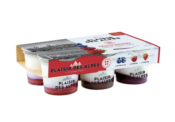 Yaourt double sensation aux fruits rouges