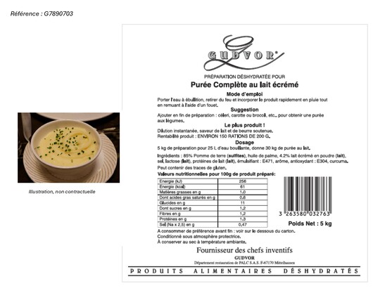 Purée au lait