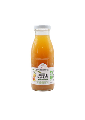 Jus de pommes mangues bio bouteille de 25 cl