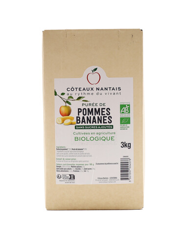 Purée pommes bananes bio bag in box de 3 kg