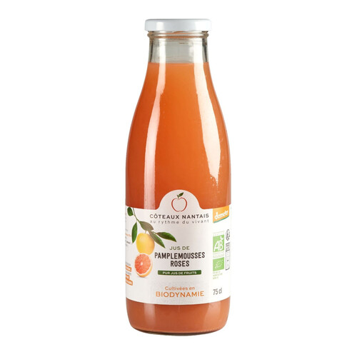 Jus de pamplemousses roses bio bouteille de 75 cl